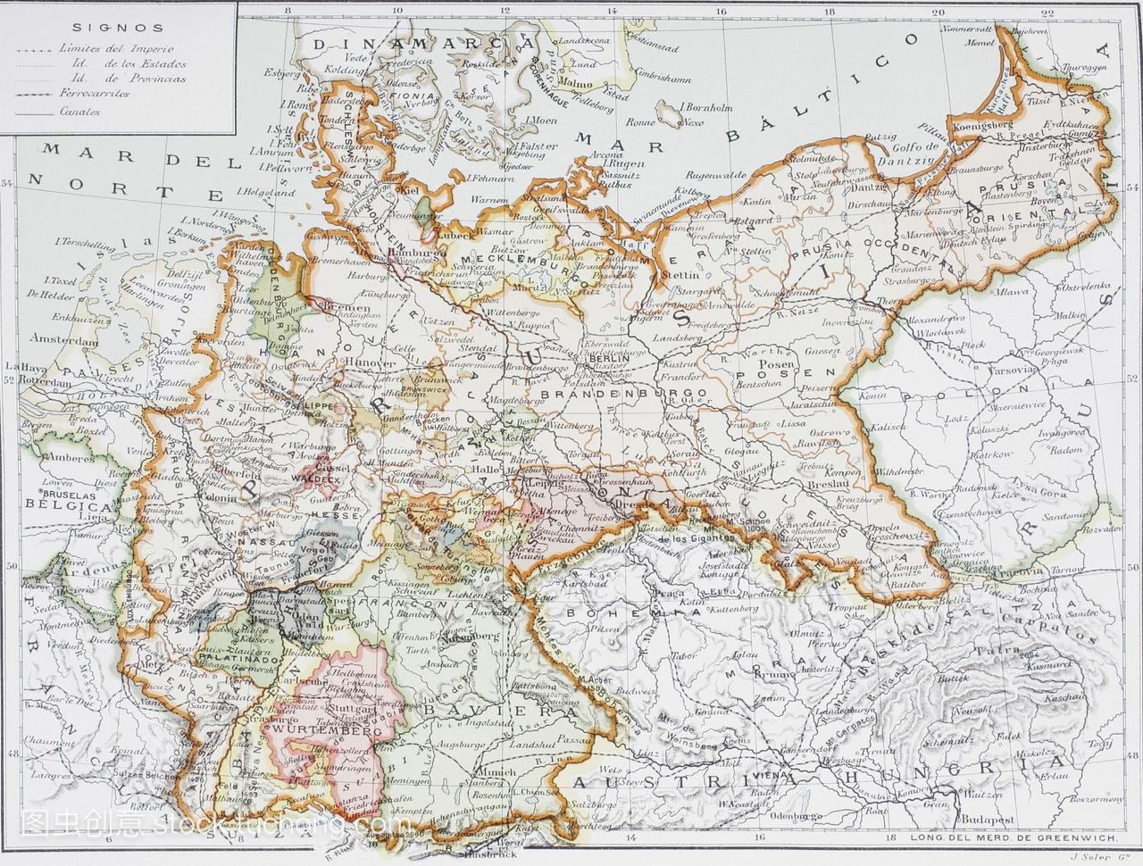在第一次世界大战之前的德意志帝国地图,在20
